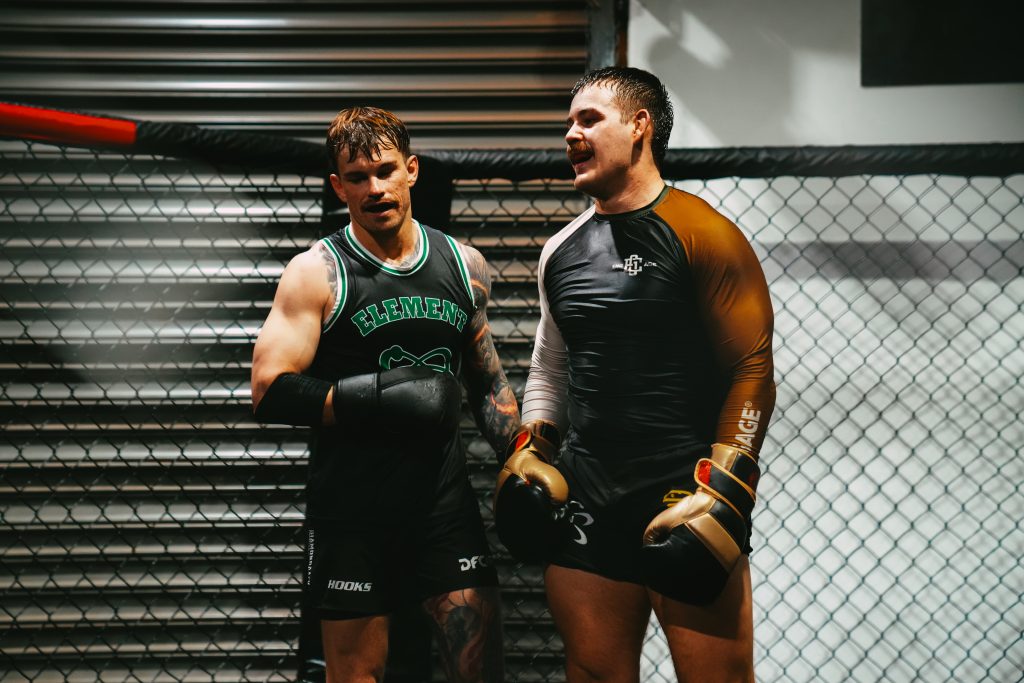 two members mid training sessions